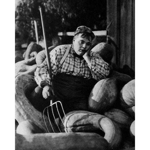 Roscoe Arbuckle, in Love, 1919 White Modern Wood Framed Art Print by Vintage Hollywood Archive