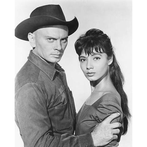 Rosenda Monteros, Yul Brynner, The Magnificent Seven, 1960 White Modern Wood Framed Art Print by Vintage Hollywood Archive