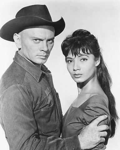 Rosenda Monteros, Yul Brynner, The Magnificent Seven, 1960 White Modern Wood Framed Art Print with Double Matting by Vintage Hollywood Archive