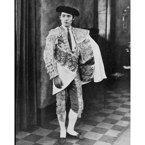 Rudolph Valentino, Juan Gallardo Black Modern Wood Framed Art Print with Double Matting by Vintage Hollywood Archive