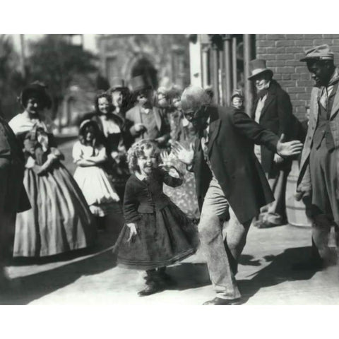 Shirley Temple, Bill Robinson, The Littlest Rebel, 1935 White Modern Wood Framed Art Print by Vintage Hollywood Archive