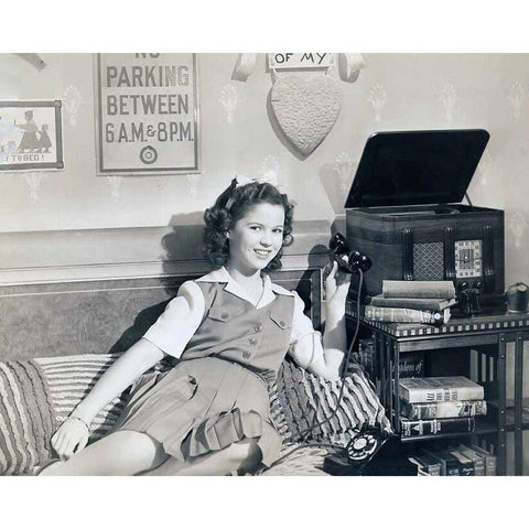 Shirley Temple, Miss Annie Rooney, 1942 Black Modern Wood Framed Art Print with Double Matting by Vintage Hollywood Archive