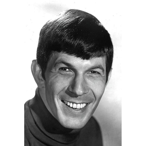 Leonard Nimoy, Star Trek White Modern Wood Framed Art Print by Vintage Hollywood Archive