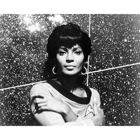 Nichelle Nichols, Star Trek, 1967 Black Modern Wood Framed Art Print with Double Matting by Vintage Hollywood Archive