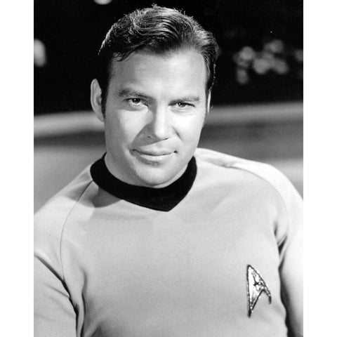 William Shatner, Star Trek White Modern Wood Framed Art Print by Vintage Hollywood Archive