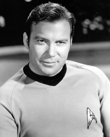 William Shatner, Star Trek White Modern Wood Framed Art Print with Double Matting by Vintage Hollywood Archive