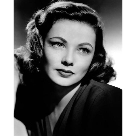 Gene Tierney Black Modern Wood Framed Art Print with Double Matting by Vintage Hollywood Archive