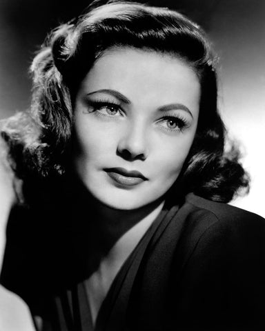 Gene Tierney White Modern Wood Framed Art Print with Double Matting by Vintage Hollywood Archive