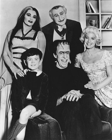 The Munsters, 1964 White Modern Wood Framed Art Print with Double Matting by Vintage Hollywood Archive