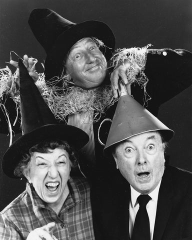 Ray Bolger, Jack Haley, Margaret Hamilton, The Wizard of Oz, 1970 White Modern Wood Framed Art Print with Double Matting by Vintage Hollywood Archive