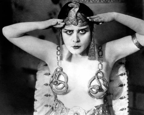 Theda Bara, Cleopatra, 1917 Black Ornate Wood Framed Art Print with Double Matting by Vintage Hollywood Archive