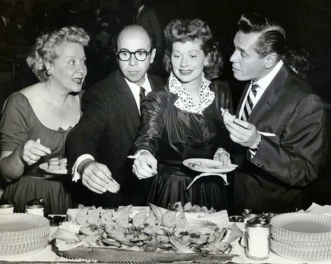 Vivian Vance, Jess Oppenheime, Lucille Ball, and Desi Arnaz, 1955 Black Ornate Wood Framed Art Print with Double Matting by Vintage Hollywood Archive