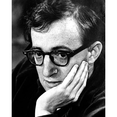 Woody Allen Black Modern Wood Framed Art Print with Double Matting by Vintage Hollywood Archive