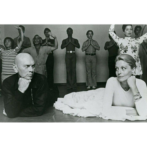 Yul Brynner, Constance Towers, The King and I, 1976 Black Modern Wood Framed Art Print by Vintage Hollywood Archive