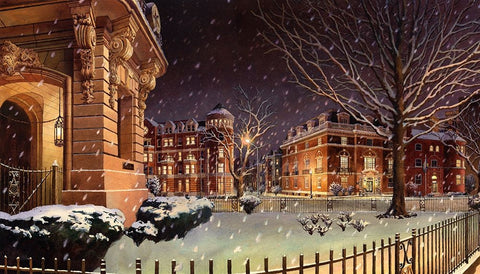 Washington Chronicle New Hampshire Avenue Black Ornate Wood Framed Art Print with Double Matting by Wang, John Z.