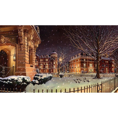 Washington Chronicle New Hampshire Avenue Black Modern Wood Framed Art Print with Double Matting by Wang, John Z.