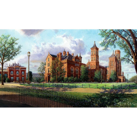 Washington Chronicle Smithsonian at the Mall Black Modern Wood Framed Art Print by Wang, John Z.