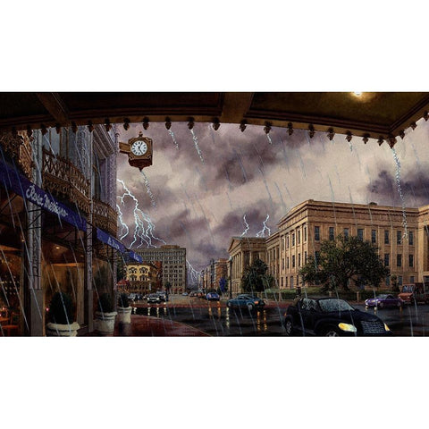 Washington Chronicle Penn Quarter Black Modern Wood Framed Art Print by Wang, John Z.