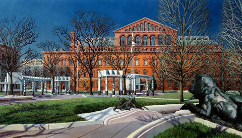Washington Chronicle Judiciary Square Black Ornate Wood Framed Art Print with Double Matting by Wang, John Z.