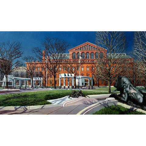 Washington Chronicle Judiciary Square Black Modern Wood Framed Art Print by Wang, John Z.