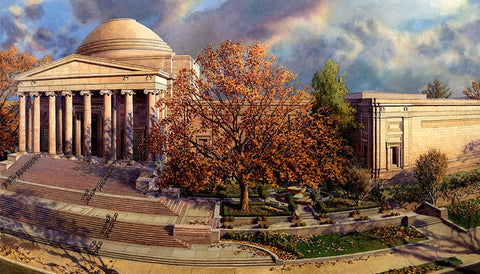 Washington Chronicle National Gallery of Art White Modern Wood Framed Art Print with Double Matting by Wang, John Z.