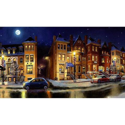 Washington Chronicle Adams Morgan White Modern Wood Framed Art Print by Wang, John Z.