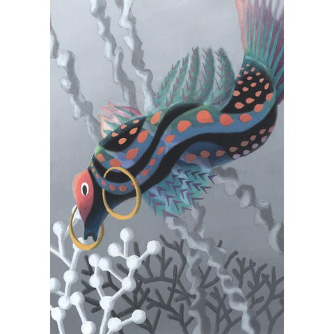 MiniWonder IV White Modern Wood Framed Art Print by Wang, John Z.