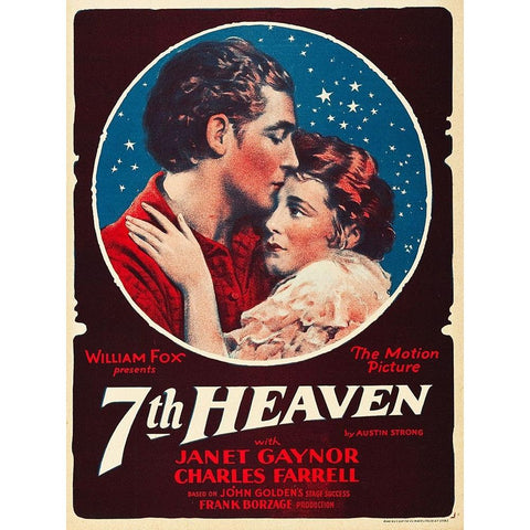 7th Heaven-1927 Gold Ornate Wood Framed Art Print with Double Matting by Vintage Hollywood Archive