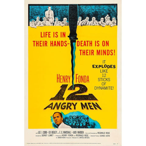 12 Angry Men-1957 Black Modern Wood Framed Art Print with Double Matting by Vintage Hollywood Archive