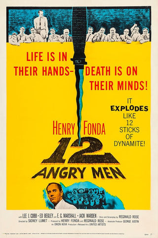 12 Angry Men-1957 White Modern Wood Framed Art Print with Double Matting by Vintage Hollywood Archive