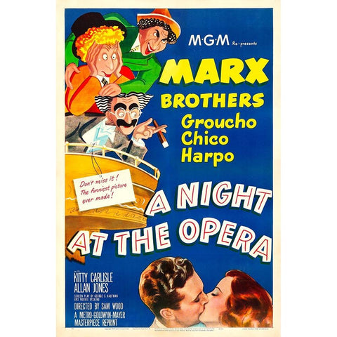 A Night at the Opera-1948 Black Modern Wood Framed Art Print with Double Matting by Vintage Hollywood Archive