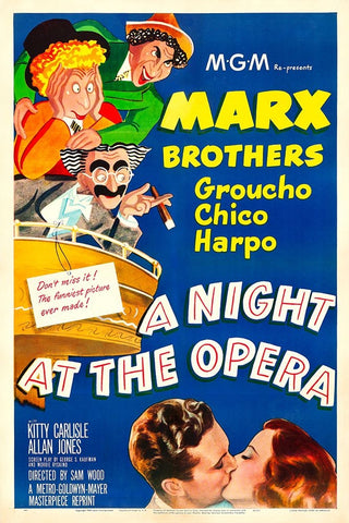 A Night at the Opera-1948 Black Ornate Wood Framed Art Print with Double Matting by Vintage Hollywood Archive