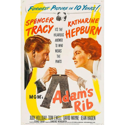 Adams Rib-1949 Gold Ornate Wood Framed Art Print with Double Matting by Vintage Hollywood Archive