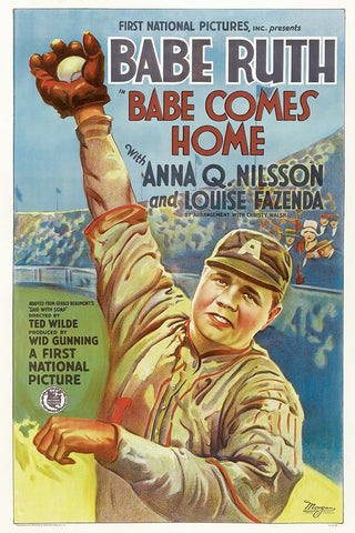 Babe Comes Home-1927 White Modern Wood Framed Art Print with Double Matting by Vintage Hollywood Archive