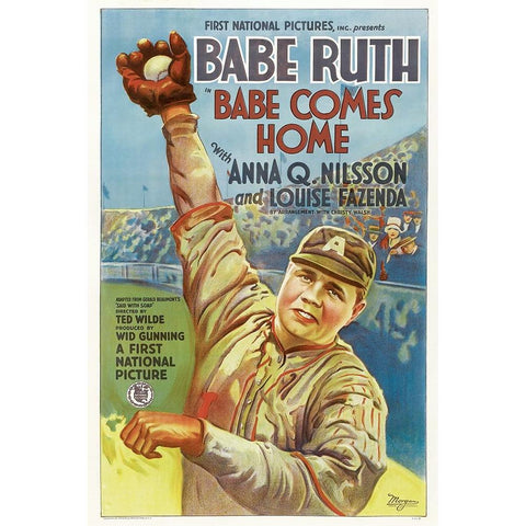 Babe Comes Home-1927 Gold Ornate Wood Framed Art Print with Double Matting by Vintage Hollywood Archive