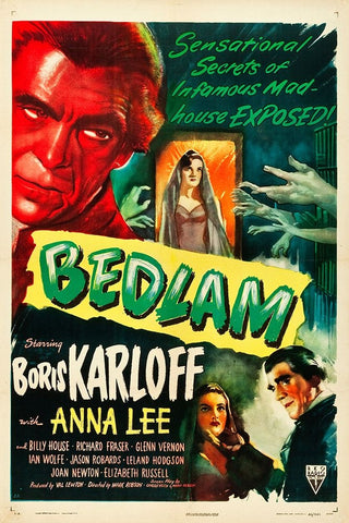 Bedlam-1945 Black Ornate Wood Framed Art Print with Double Matting by Vintage Hollywood Archive