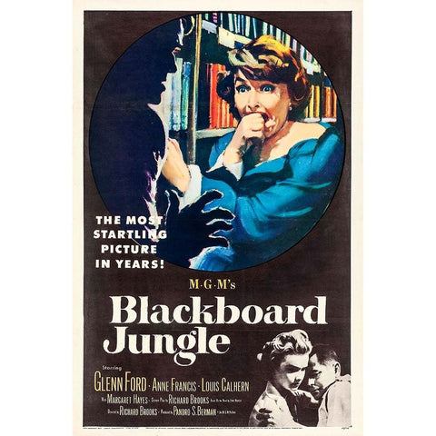 Blackboard Jungle-1955 Black Modern Wood Framed Art Print with Double Matting by Vintage Hollywood Archive