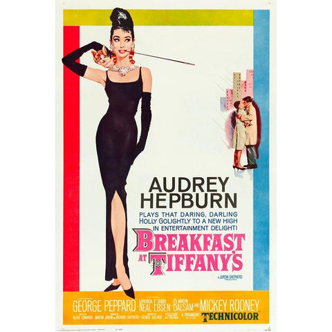 Breakfast at Tiffanys-1961 Gold Ornate Wood Framed Art Print with Double Matting by Vintage Hollywood Archive