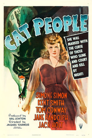 Cat People-1942 Black Ornate Wood Framed Art Print with Double Matting by Vintage Hollywood Archive