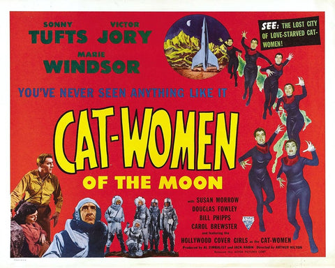 Cat Women of the Moon-1953 White Modern Wood Framed Art Print with Double Matting by Vintage Hollywood Archive