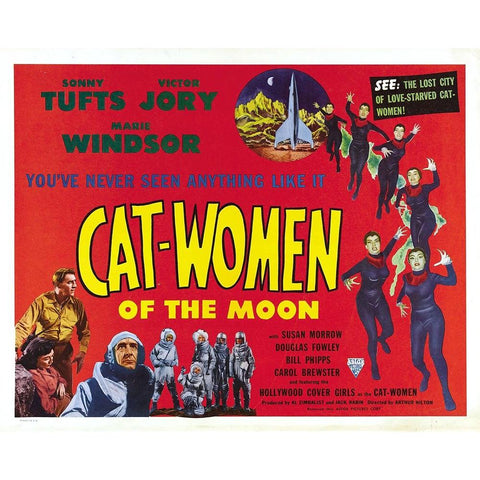 Cat Women of the Moon-1953 Black Modern Wood Framed Art Print with Double Matting by Vintage Hollywood Archive