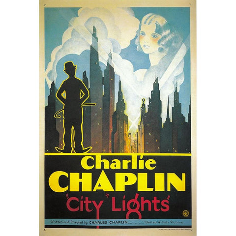 City Lights-1931 Black Modern Wood Framed Art Print with Double Matting by Vintage Hollywood Archive