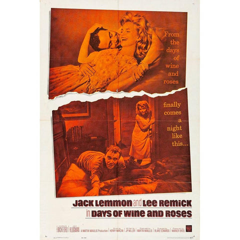 Days of Wine and Roses-1962 White Modern Wood Framed Art Print by Vintage Hollywood Archive