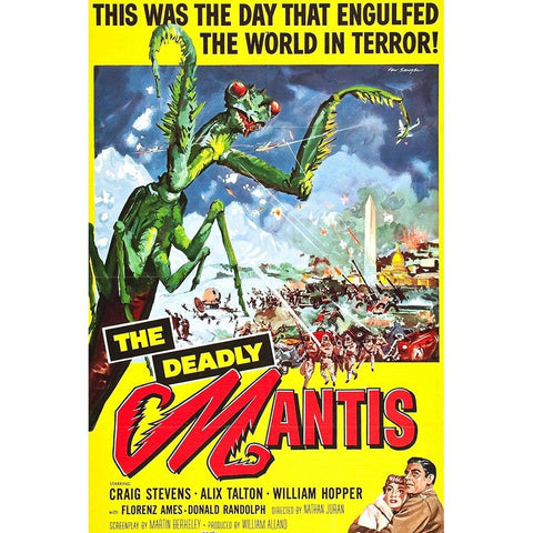 Deadly Mantis-1957 White Modern Wood Framed Art Print by Vintage Hollywood Archive