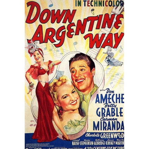 Down Argentine Way-1940 Gold Ornate Wood Framed Art Print with Double Matting by Vintage Hollywood Archive