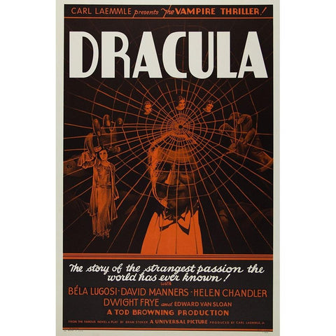 Dracula-1931 Black Modern Wood Framed Art Print with Double Matting by Vintage Hollywood Archive