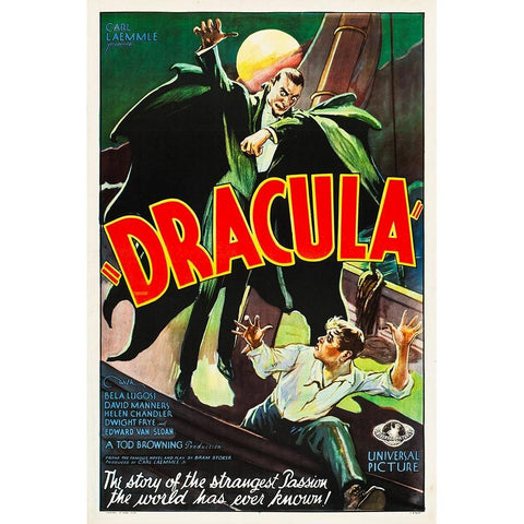 Dracula-1931 Black Modern Wood Framed Art Print with Double Matting by Vintage Hollywood Archive