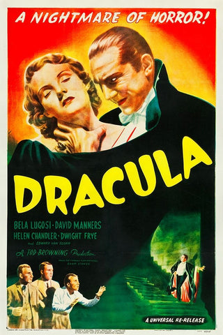 Dracula-1947 White Modern Wood Framed Art Print with Double Matting by Vintage Hollywood Archive