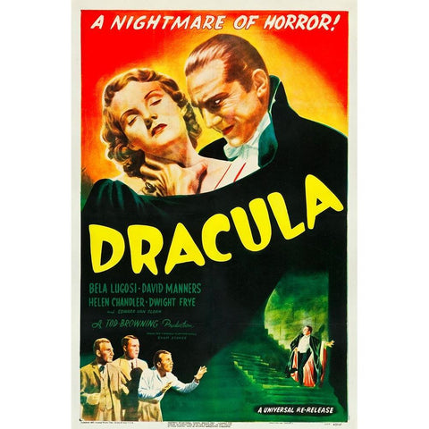 Dracula-1947 White Modern Wood Framed Art Print by Vintage Hollywood Archive