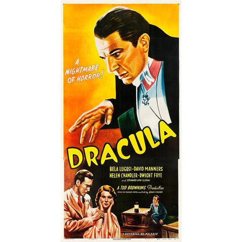 Dracula-1947 White Modern Wood Framed Art Print by Vintage Hollywood Archive